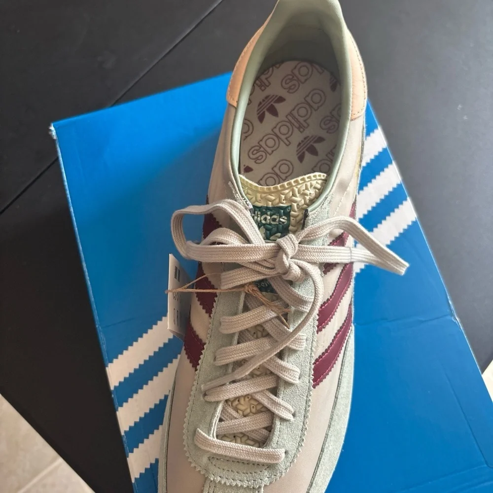 Adidas Suede Gray and Maroon Sneakers